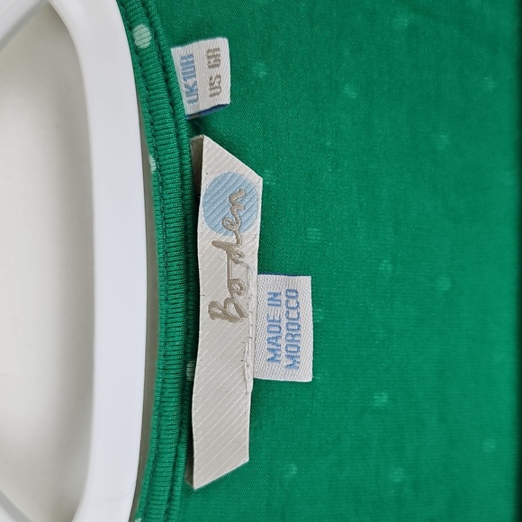 Boden Green Polka Dot Faux Wrap Blouse - Picture 4 of 4